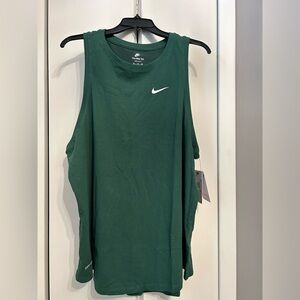 NWT Nike Womens Dry High Neck Tank Top in Gorge Green. Size:XXL